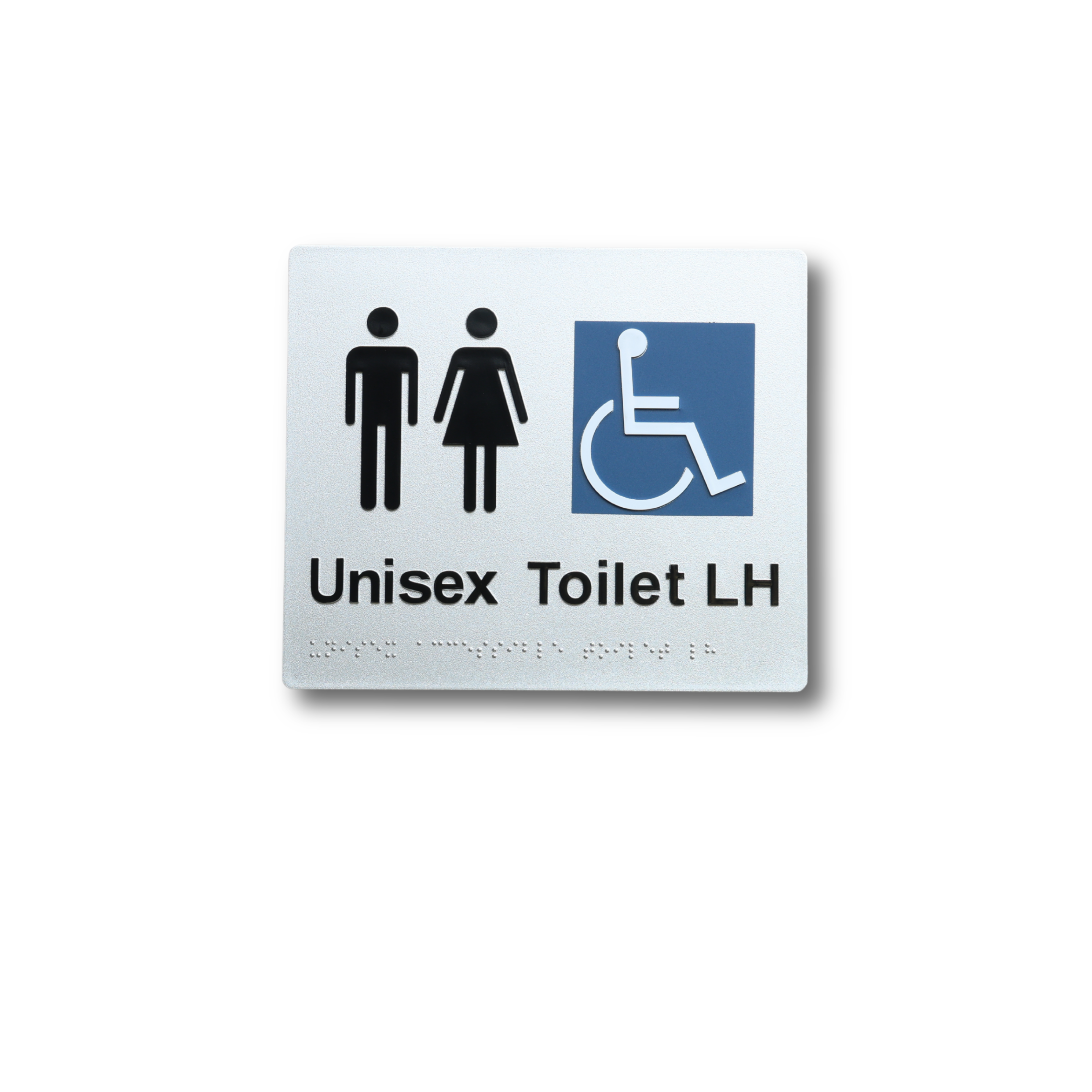 Braille Unisex Accessible Toilet Sign LH