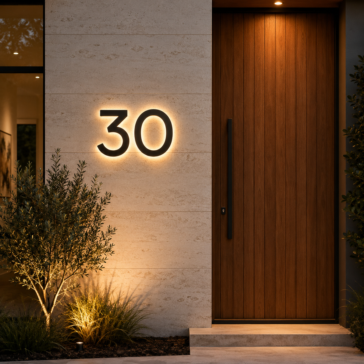 LED Illuminated Metal Street Number Sign