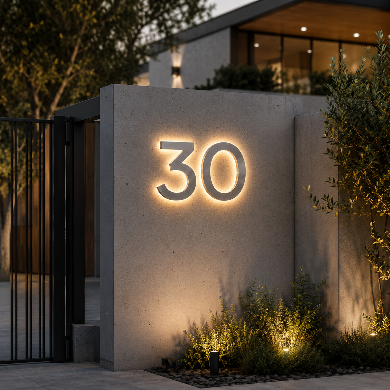 LED Illuminated Metal Street Number Sign