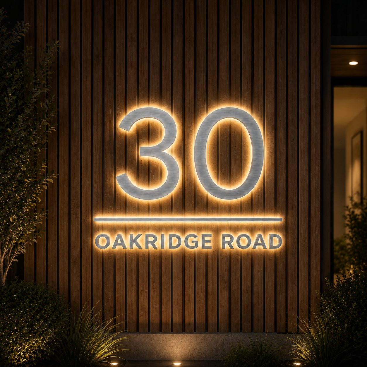 LED Illuminated Metal House Number & Address Signs