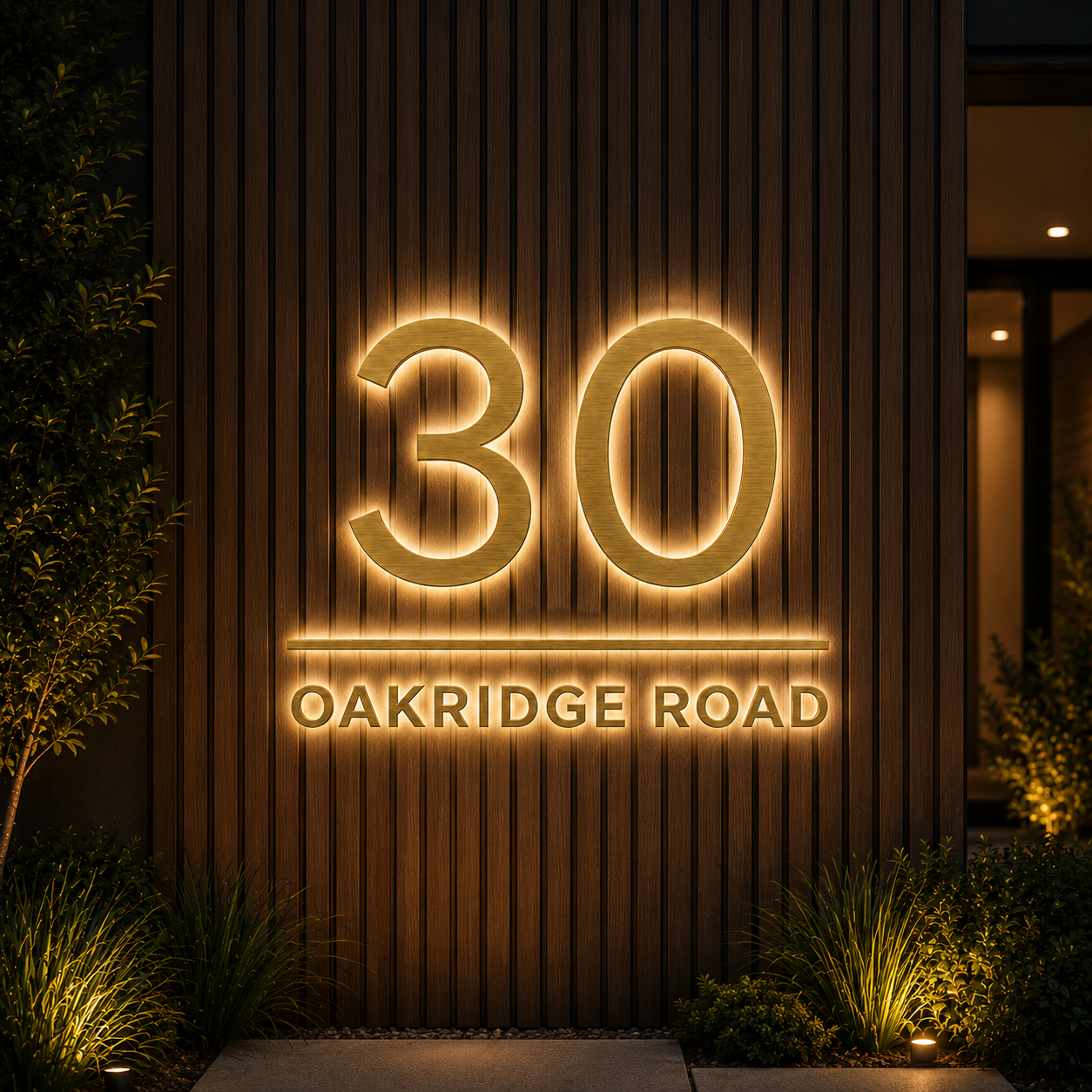 LED Illuminated Metal House Number & Address Signs