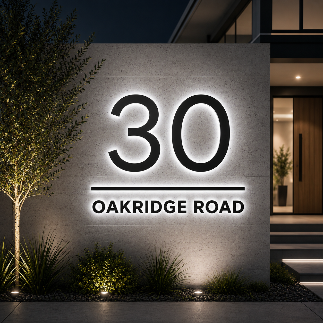 LED Illuminated Metal House Number & Address Signs