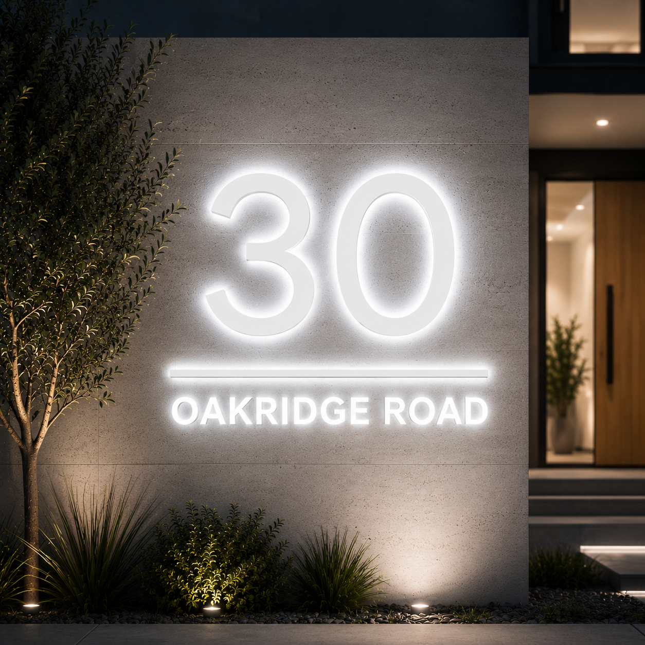 LED Illuminated Metal House Number & Address Signs