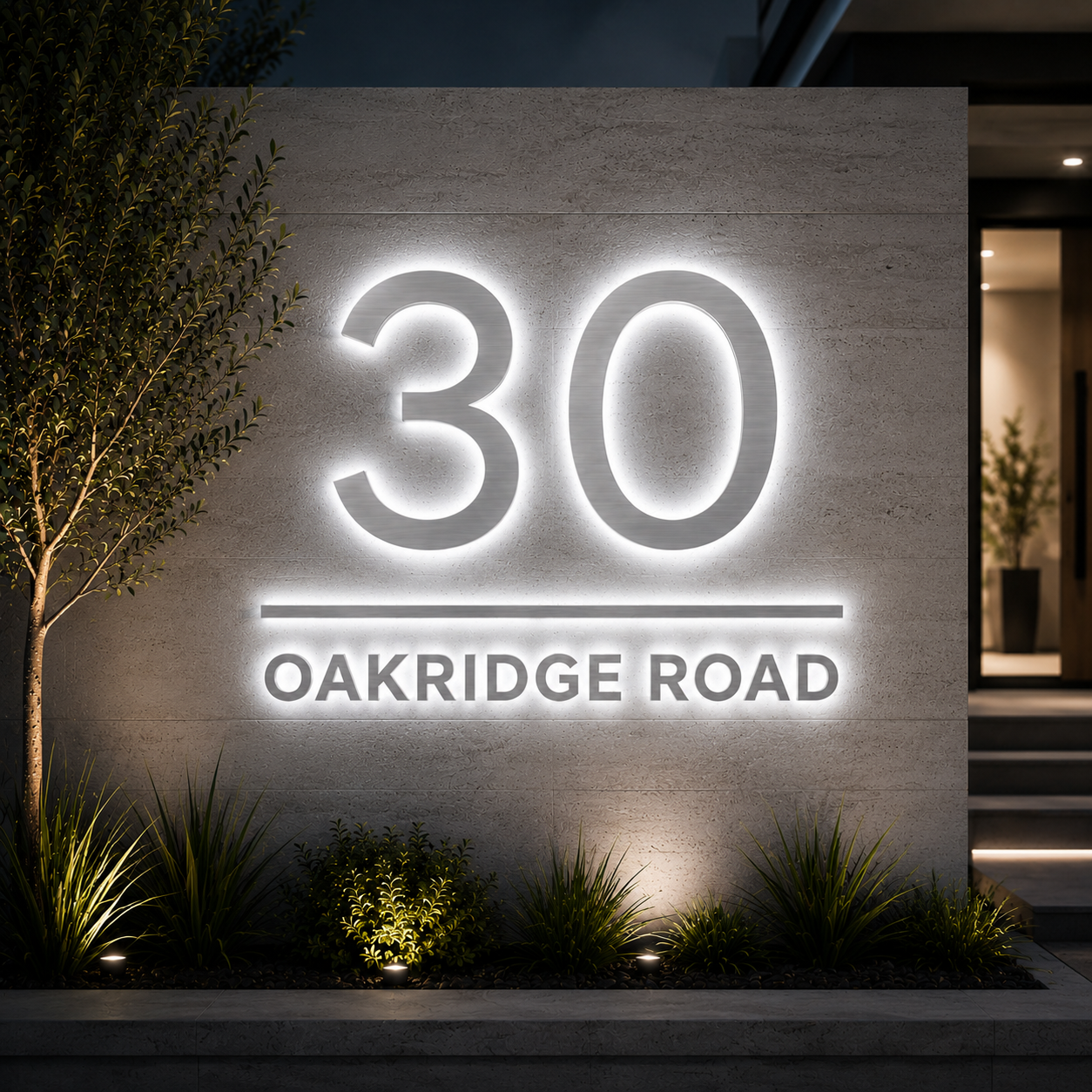 LED Illuminated Metal House Number & Address Signs