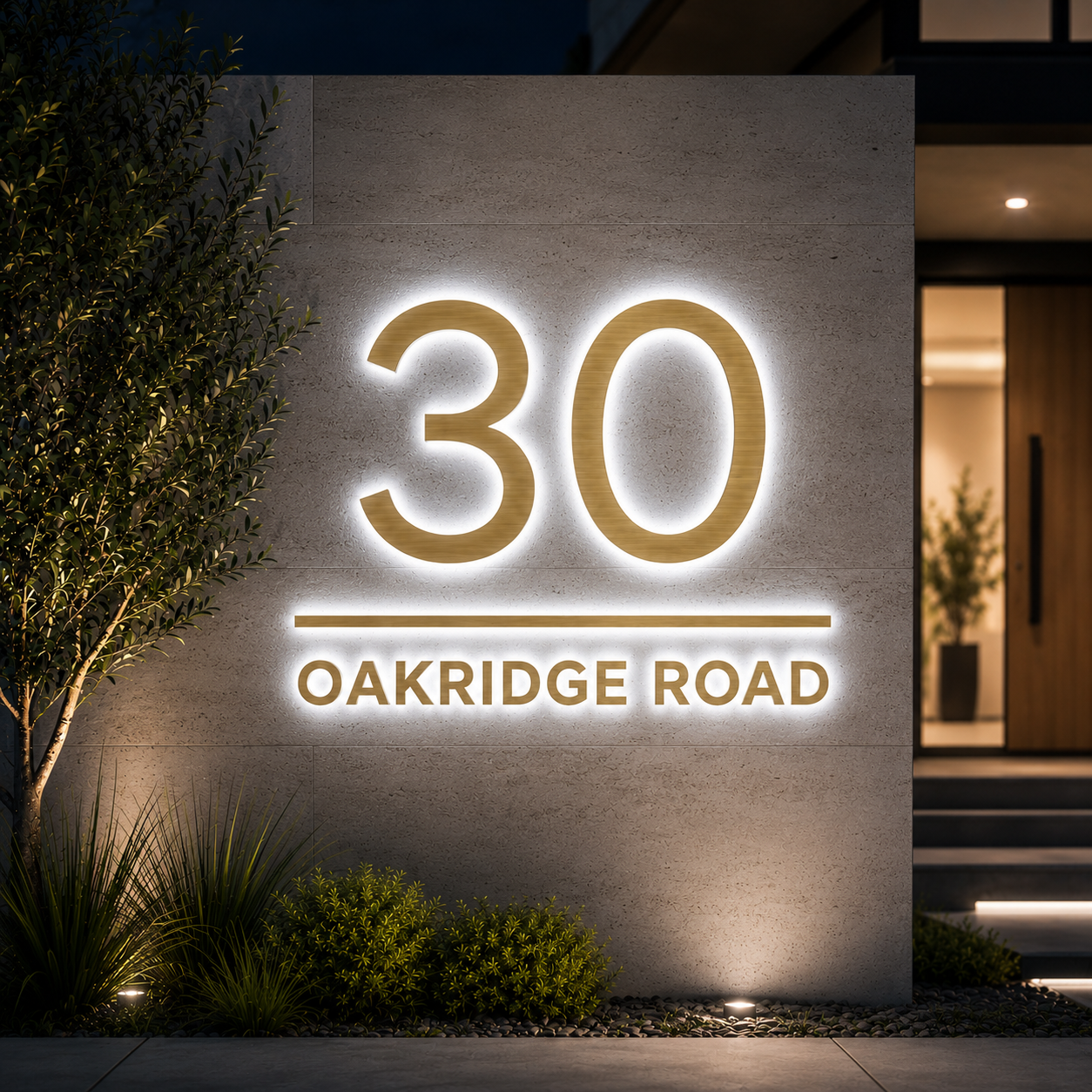 LED Illuminated Metal House Number & Address Signs