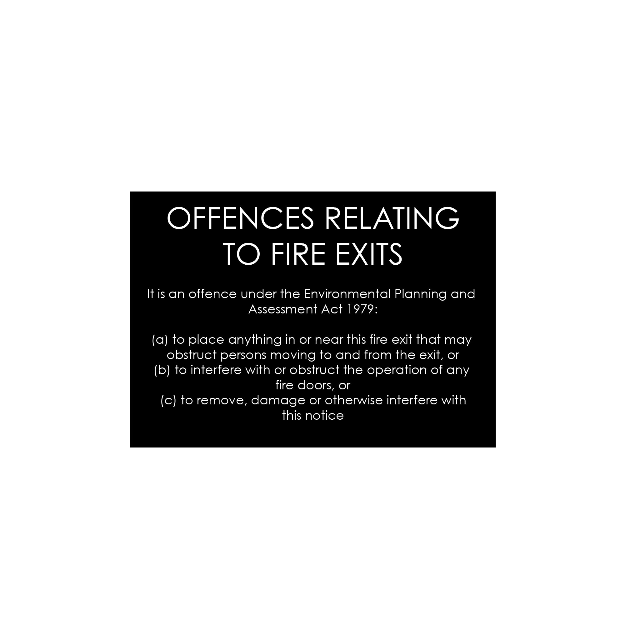OFFENCES RELATING TO FIRE EXIT SIGN