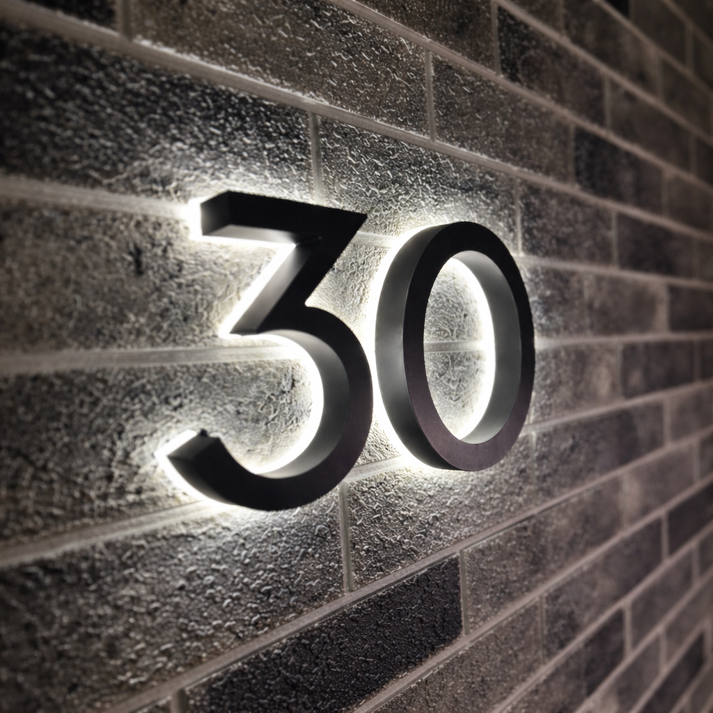 LED Illuminated Metal House Number & Address Signs