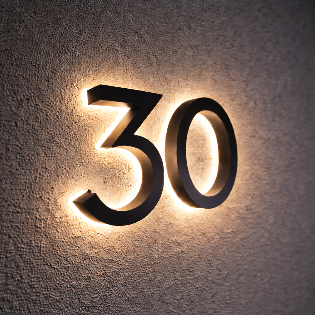 LED Illuminated Metal House Number & Address Signs
