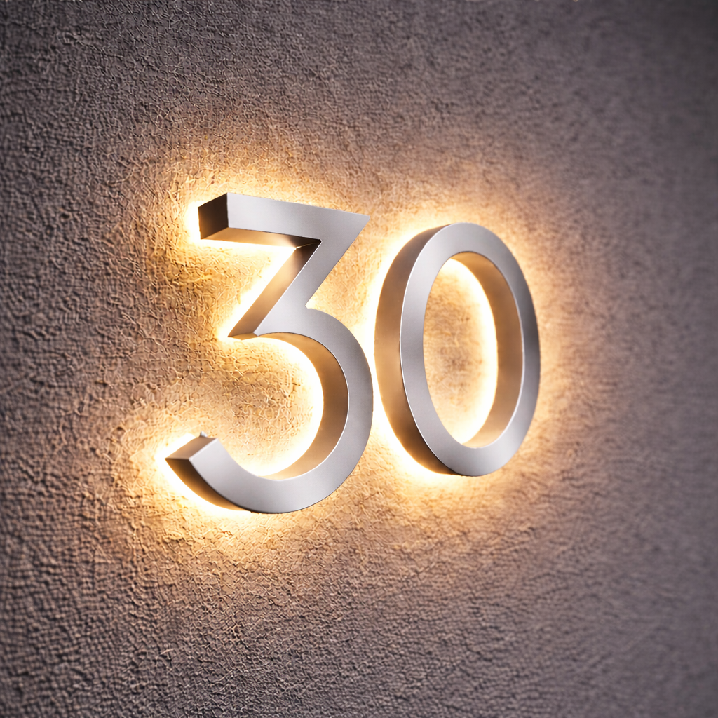 LED Illuminated Metal House Number & Address Signs