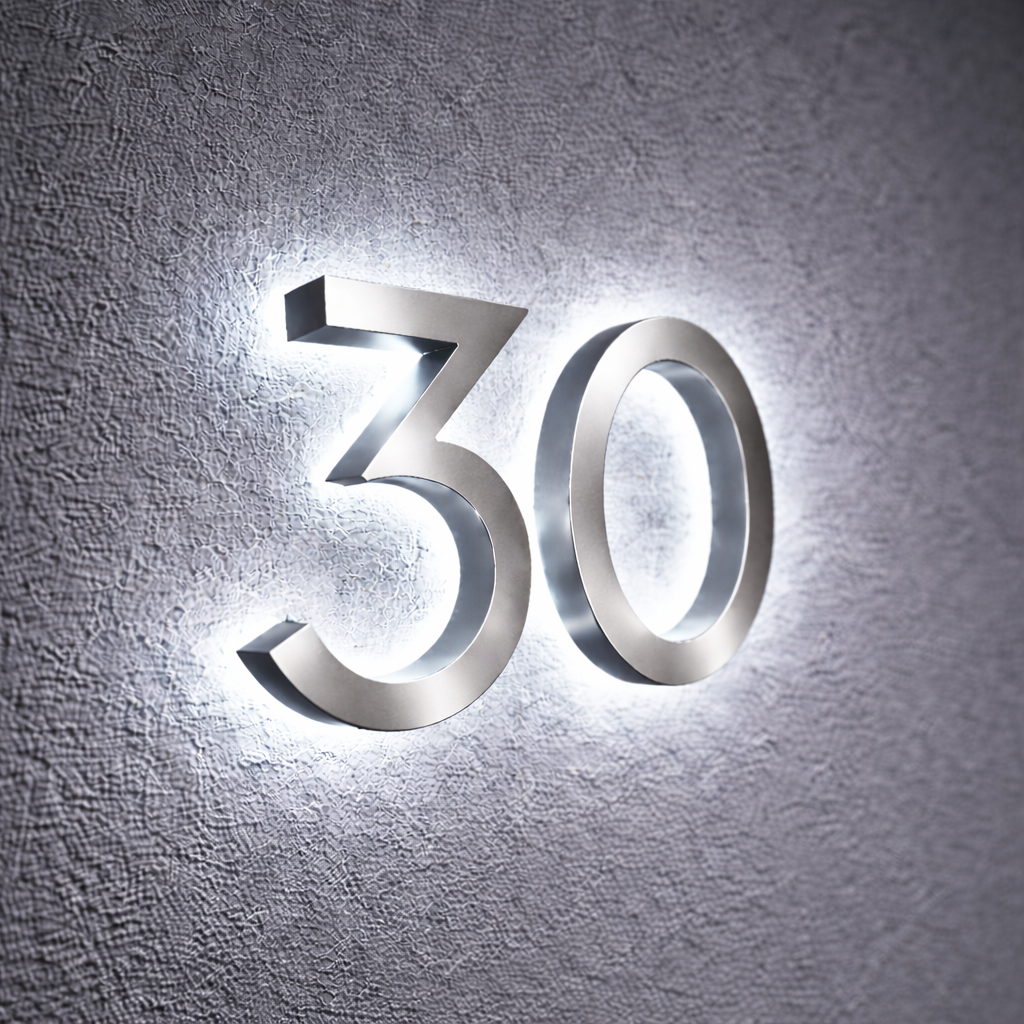 LED Illuminated Metal House Number & Address Signs