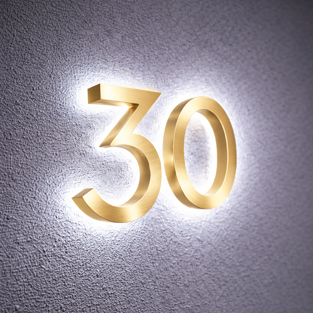 LED Illuminated Metal House Number & Address Signs