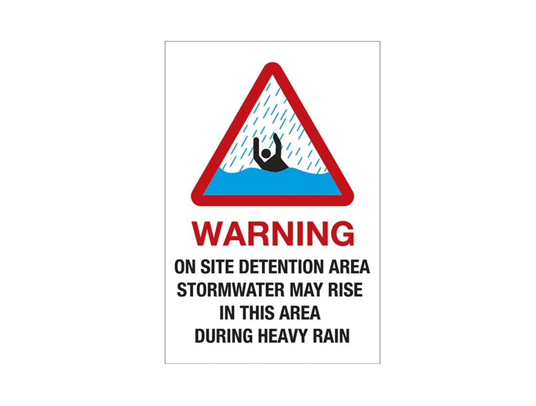 Warning On Site Detention Area