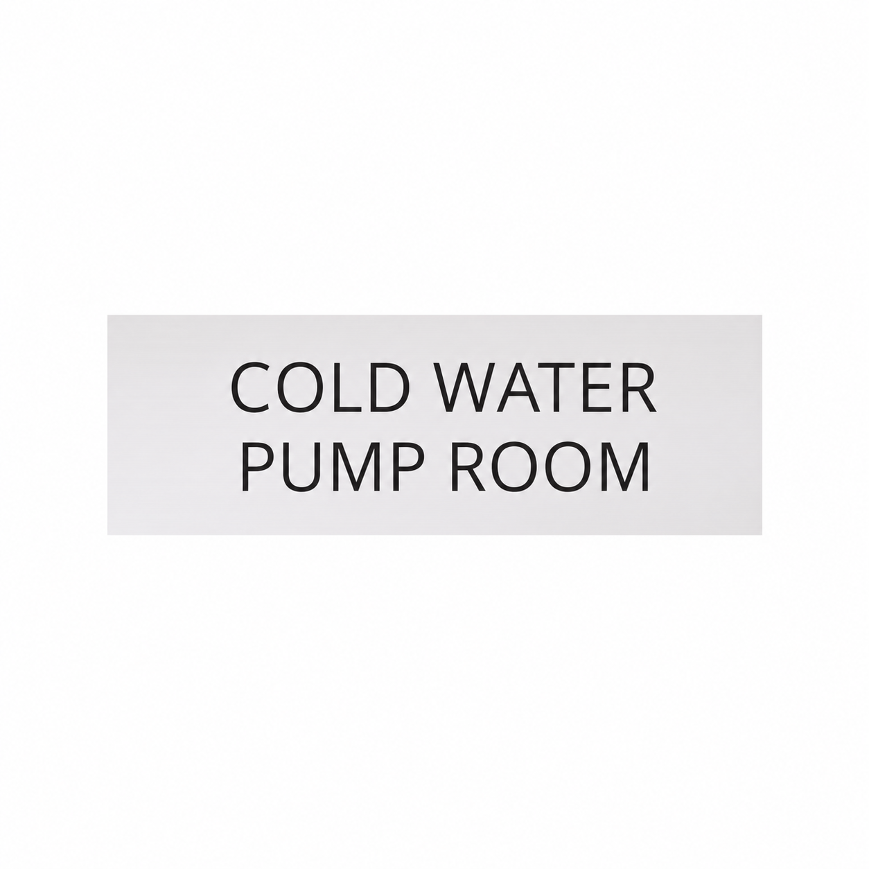 COLD WATER PUMP ROOM