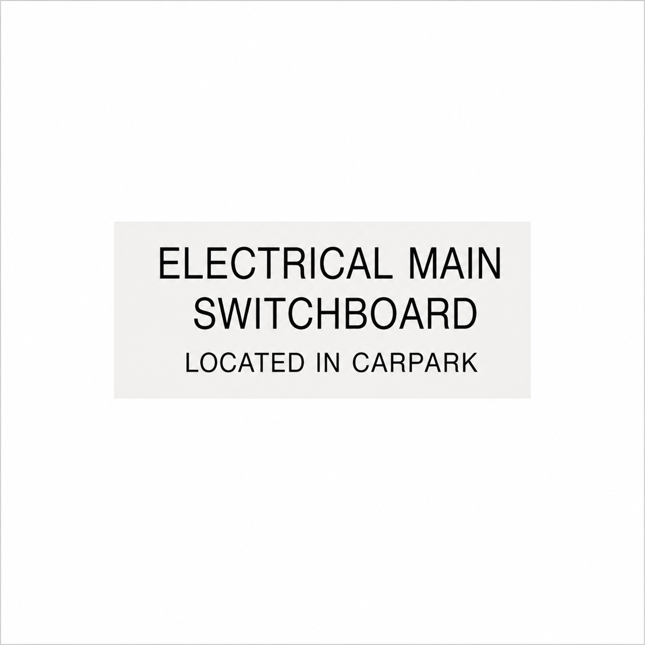 ELECTRICAL MAIN SWITCHBOARD CARPARK