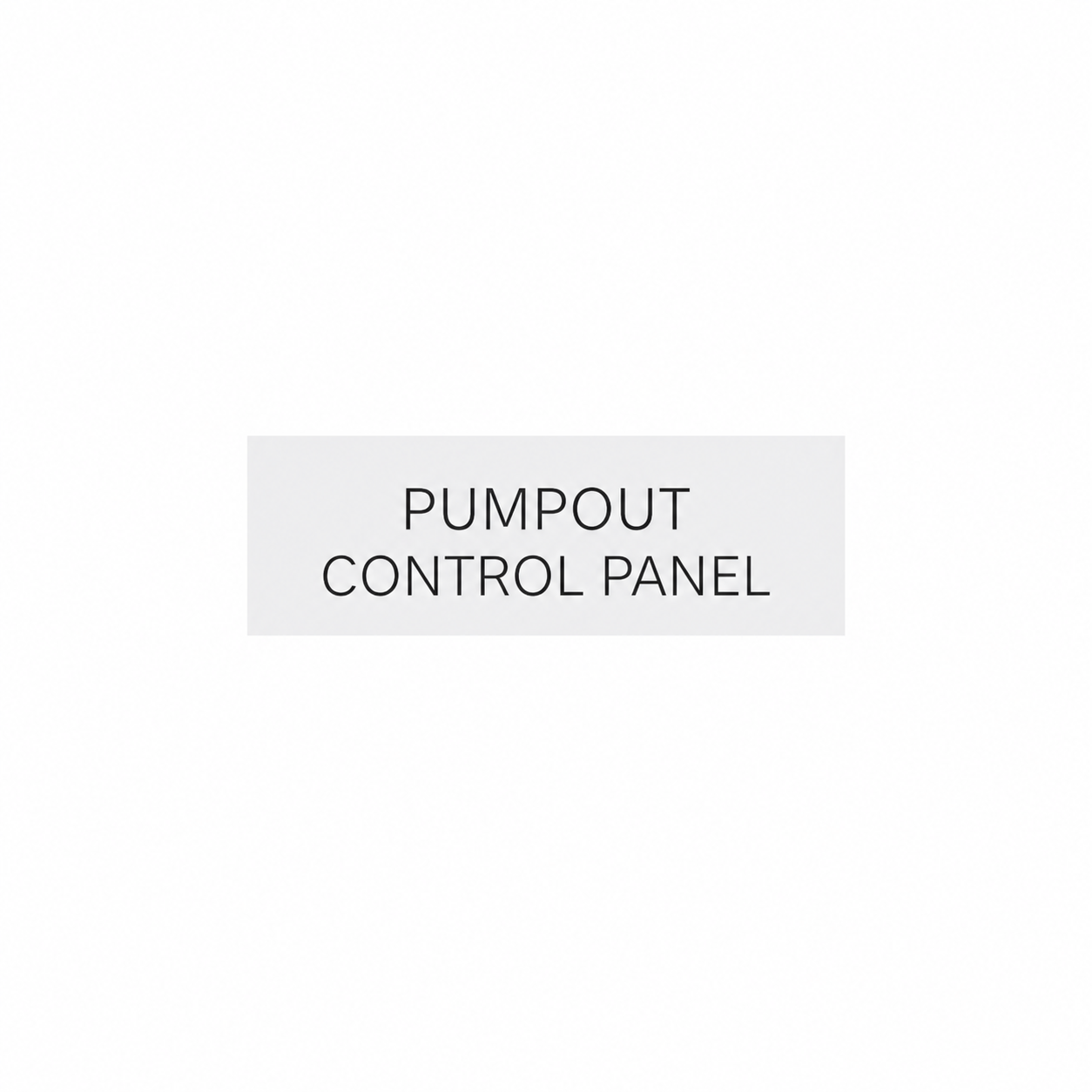 PUMPOUT CONTROL PANEL