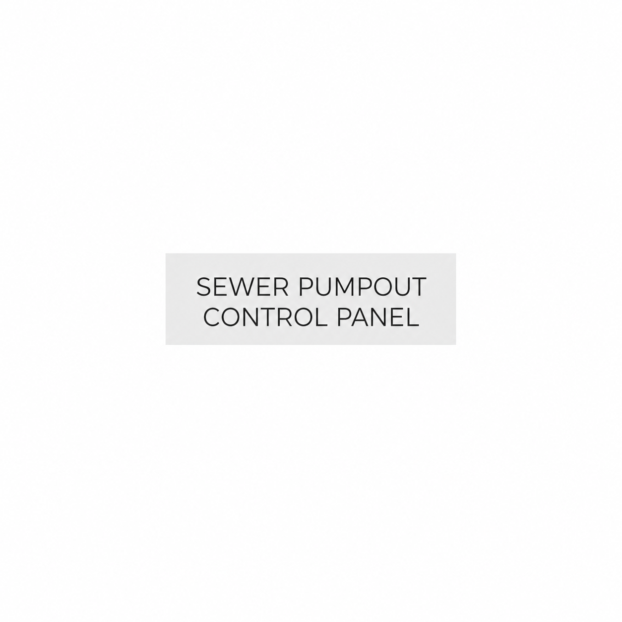 SEWER PUMPOUT CONTROL PANEL